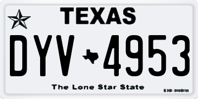 TX license plate DYV4953
