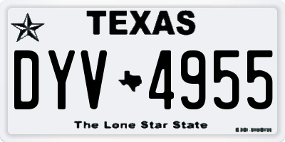 TX license plate DYV4955