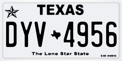 TX license plate DYV4956