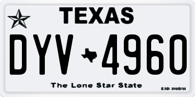 TX license plate DYV4960