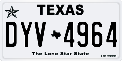 TX license plate DYV4964