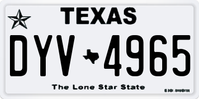 TX license plate DYV4965