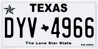 TX license plate DYV4966