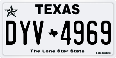 TX license plate DYV4969