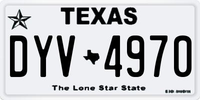 TX license plate DYV4970