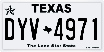 TX license plate DYV4971