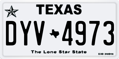TX license plate DYV4973