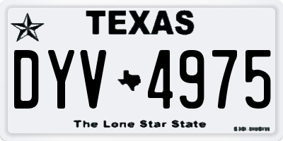 TX license plate DYV4975