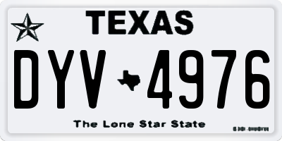 TX license plate DYV4976
