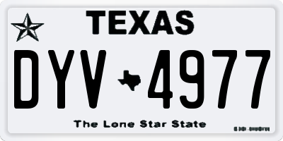 TX license plate DYV4977