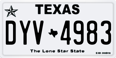 TX license plate DYV4983