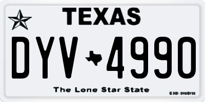 TX license plate DYV4990