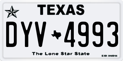 TX license plate DYV4993