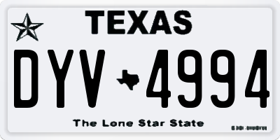 TX license plate DYV4994