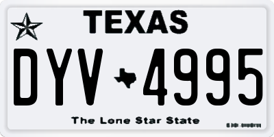 TX license plate DYV4995