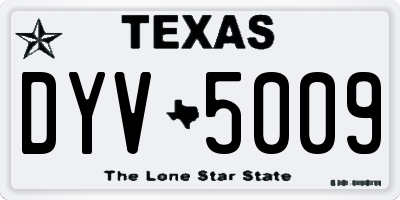 TX license plate DYV5009