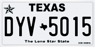TX license plate DYV5015