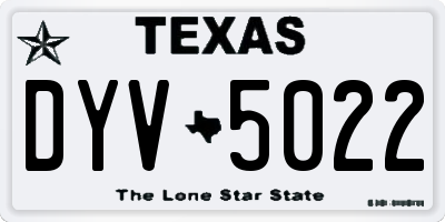 TX license plate DYV5022