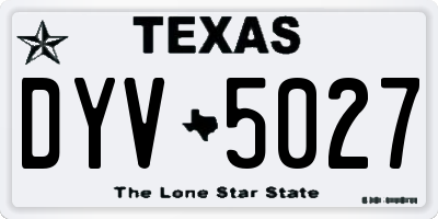 TX license plate DYV5027