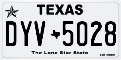 TX license plate DYV5028