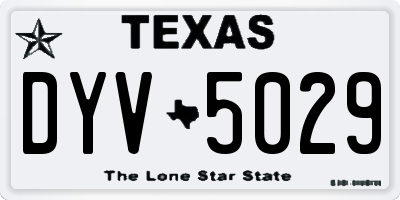 TX license plate DYV5029