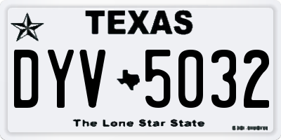 TX license plate DYV5032