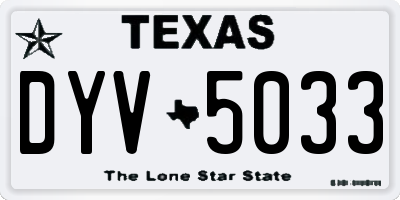 TX license plate DYV5033