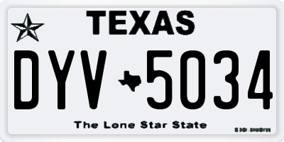 TX license plate DYV5034