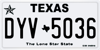 TX license plate DYV5036