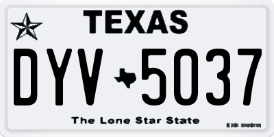 TX license plate DYV5037
