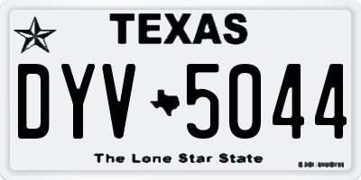 TX license plate DYV5044