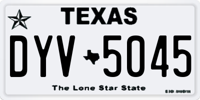 TX license plate DYV5045