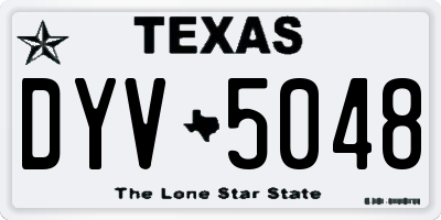 TX license plate DYV5048