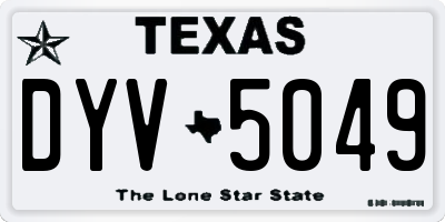 TX license plate DYV5049