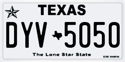TX license plate DYV5050