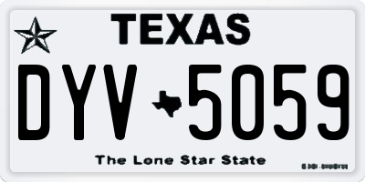 TX license plate DYV5059