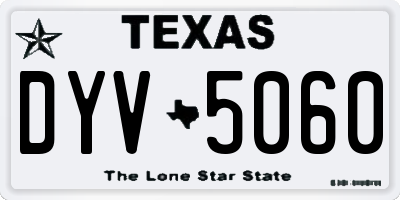 TX license plate DYV5060