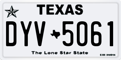 TX license plate DYV5061