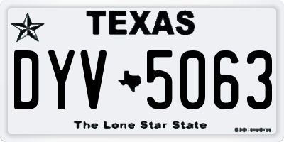 TX license plate DYV5063