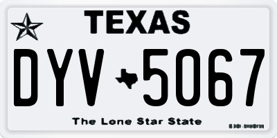TX license plate DYV5067
