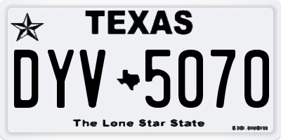 TX license plate DYV5070