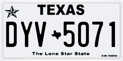 TX license plate DYV5071