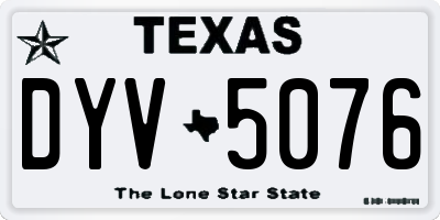 TX license plate DYV5076