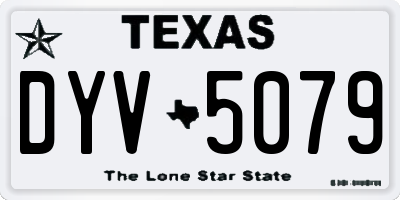 TX license plate DYV5079
