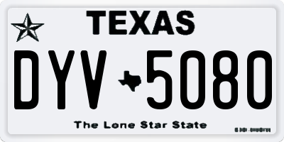 TX license plate DYV5080