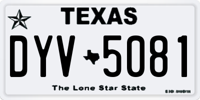 TX license plate DYV5081