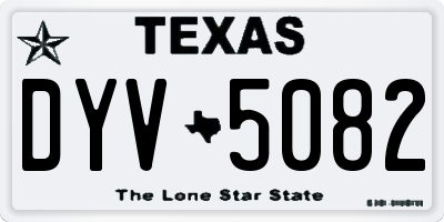 TX license plate DYV5082