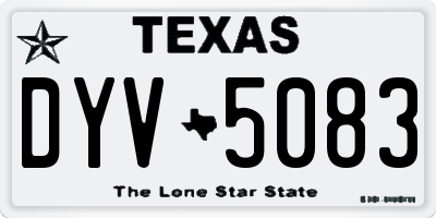 TX license plate DYV5083