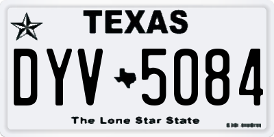 TX license plate DYV5084