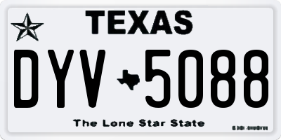 TX license plate DYV5088